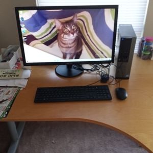 ASUS monitor, Dell modem, keyboard and mouse